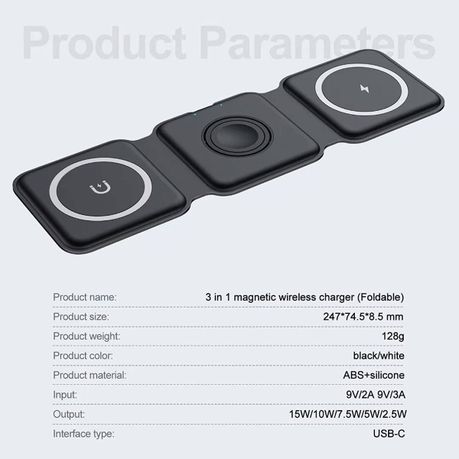 FoldCharger Trio 3 in 1 wireless portable charging station